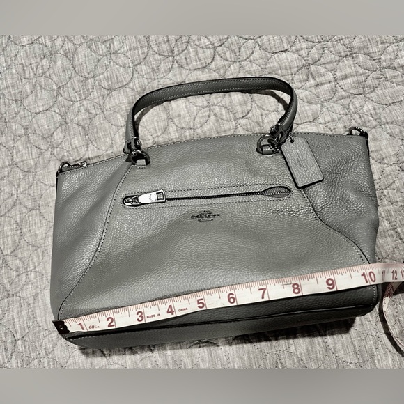 Coach Prairie Convertable Satchel Bag Purse Gray Pebbled Leather.  NWOT - Picture 5 of 9
